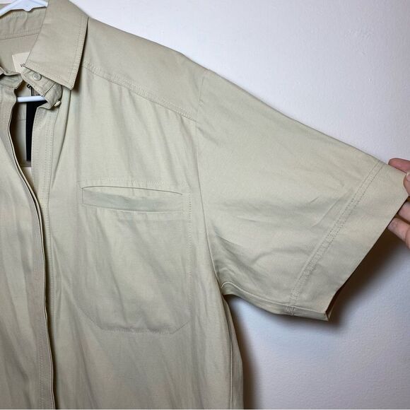 LouLou Studio NEW Moheli Viscose/Linen Short Sleeve Button Down Shirt Tan Sz XS - Picture 8 of 14
